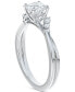 Фото #3 товара Diamond Round-Cut Twisted Band Engagement Ring (3/4 ct. t.w.) in 14k White Gold