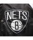 Фото #5 товара Куртка Starter мужская черная, серая Brooklyn Nets Reliever Varsity Satin Raglan Full-Snap