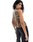 Фото #4 товара Stradivarius bow front vest in leopard