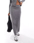 Фото #1 товара Object rib knit maxi skirt co-ord in medium grey melange