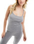 ASOS DESIGN mix & match pointelle pyjama cami in grey grau, 40 - фото #1