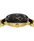 Women's Swiss Centrix Diamond Accent Black Ceramic & Gold PVD Bracelet Watch 31mm