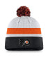 Фото #1 товара Men's White, Black Philadelphia Flyers Authentic Pro Draft Cuffed Knit Hat with Pom