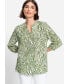 ფოტო #1 პროდუქტის Women's Cotton Viscose 3/4 Sleeve Zebra Print Tunic Shirt
