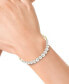ფოტო #2 პროდუქტის EFFY® Cultured Freshwater Pearl (7-1/2mm) & Diamond (1/10 ct. t.w.) Paperclip Bracelet in 14k Gold