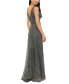 Фото #2 товара Women's Metallic V-Neck Sleeveless Gown