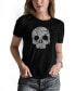 ფოტო #1 პროდუქტის Women's Word Art Flower Skull Short Sleeve T-shirt