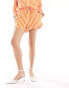 Фото #2 товара Emory Park relaxed shorts in white and orange stripe co-ord