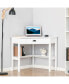 Фото #3 товара Wooden Corner Computer Desk w/ 2 Storage Shelves & Drawer for Small Rooms, White