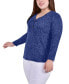 ფოტო #2 პროდუქტის Plus Size Long Sleeve Ribbed Henley