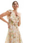 & Other Stories tiered maxi dress with ruffle detail in watercolour floral print