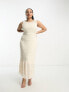 Фото #1 товара Vila Curve Bridal lace maxi dress in cream