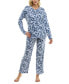 ფოტო #7 პროდუქტის Women's 2-Pc. Whisperluxe Printed Pajamas Set