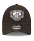 Фото #3 товара Men's Black Brooklyn Nets Team Logo Patch 9FORTY Trucker Snapback Hat