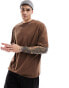 ASOS DESIGN oversized t-shirt in brown with back outdoors print