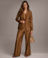 Фото #7 товара Donna Karan Women's Textured Metallic One-Button Blazer