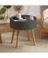Фото #2 товара Modern Gray Coffee Table with Drawer and Oak Legs