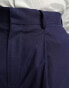 ASOS DESIGN smart tapered linen mix trousers in navy W33 L32 - фото #6