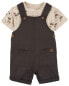 Фото #1 товара Baby 2-Piece Palm Tree Tee & Shortall Set 18M