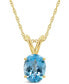 ფოტო #1 პროდუქტის Blue Topaz Pendant Necklace (1-5/8 ct.t.w) in 14K Yellow Gold