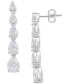 ფოტო #3 პროდუქტის Cubic Zirconia Graduated Linear Earrings in Sterling Silver (8 ct. t.w.)