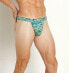 2(X)IST 299758 Men's Sliq Macro Y-Thong Peacock Feather Print Size SM