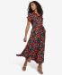 ფოტო #3 პროდუქტის Women's Floral-Print Tie-Waist Shirtdress