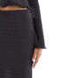 Vero Moda textured jersey maxi skirt co-ord in asphalt grey