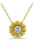 Фото #1 товара Cubic Zirconia Flower Pendant Necklace in 18k Gold-Plated Sterling Silver, 16" + 2" extender, Created for Macy's