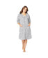 Plus Size Short French Terry Zip-Front Robe