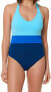 Фото #1 товара Bleu Rod Beattie Womens 182417 Halter Removable Cups One Piece Swimsuit Size 6