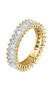 Sparkling gold-plated ring with baguette clear zircons SAVP090