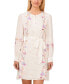 ფოტო #1 პროდუქტის Women's Floral Print Button Front Tie Waist Sheath Dress