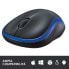 Logitech Wireless Mouse M185 - Ambidextrous - Optical - RF Wireless - 1000 DPI - Black - Blue