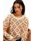 Women's Multicolour crochet pullover