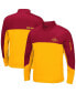 Фото #1 товара Men's Cardinal, Gold Iowa State Cyclones Triple Dog Dare Quarter-Zip Jacket