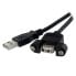 Фото #2 товара 3 ft Panel Mount USB Cable A to A - F/M - 0.9 m - USB A - USB A - USB 2.0 - Black