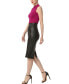 ფოტო #2 პროდუქტის Women's Stretch Faux Leather Pencil Skirt