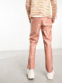 ASOS DESIGN straight leather look trousers in pink