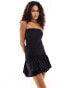 Фото #4 товара COLLUSION bandeau puffball mini dress in black