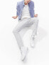 Фото #7 товара ASOS DESIGN slim cord trousers with pin tucks in light grey