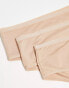 Фото #4 товара ASOS DESIGN Curve 3 pack microfibre high waist thong in beige