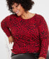 INC Plus Size Printed Long-Sleeve Drape-Front Top, Created for Macy's