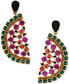 Фото #1 товара AJOA by 18k Gold-Plated Multicolor Mixed Stone Watermelon Slice Drop Earrings