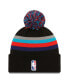 Фото #2 товара Men's Black Brooklyn Nets 2023/24 City Edition Cuffed Pom Knit Hat