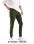 ASOS DESIGN slim pull on trouser in khaki Зеленый, L - W36 - фото #1