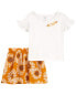 Фото #7 товара Baby 2-Piece Floral Tee & Skort Set 9M