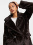 Фото #4 товара Vero Moda longline faux fur coat in brown