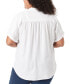 Фото #2 товара Plus Size Demi High-Low Roll-Tab Shirt