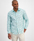 Men's Novo Regular-Fit Stretch Leaf-Print Button-Down Shirt, Created for Macy's